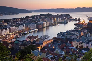 Hordaland Prints: View over Bergen, Hordaland, Norway