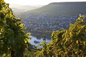 Images Dated 28th June 2011: View over Bernkastel-Kues & Mosel River, Rhineland-Palatinate, Germany