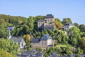 Half Timbered Houses Gallery: View at the Blankenheim church and castle, Eifel, North Rhine Westphalia, Germany