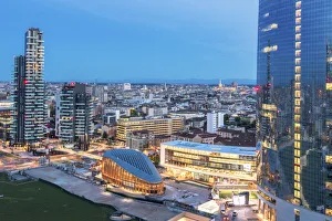 Porta Nuova Prints: The view from Bosco Vertivale, Milan, Lombardy, Italy, Europe