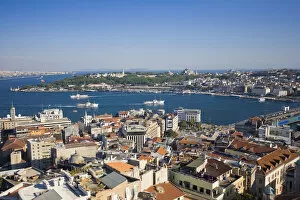 Images Dated 18th January 2008: View of Bosphorus from Galata Tower, Istanbul, Turkey
