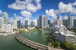 Images Dated 16th December 2015: View from Brickell Key, a small island covered in apartment towers, towards the Miami