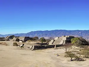 Oaxacan Prints: View towards Building K, Monte Alban Archaeological Site, Oaxaca State, Mexico