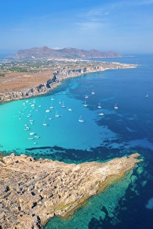 Quarry Prints: View of Cala Rossa on Favignana island
