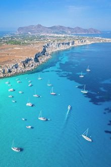 Quarry Prints: View of Cala Rossa on Favignana island
