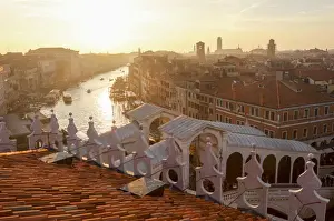 The view on Canal Grande and Rialto Bridge from Panoramic Terrace of Fondaco dei Tedeschi