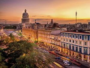 La Habana Prints: View of the Capitolio and Paseo de Marti, Prado Havana Cuba, Havana, Cuba