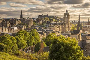 Balmoral Hotel Prints: View from Carlton Hill of Edinburgh Old Town, City of Edinburgh, Scotland, Great Britain