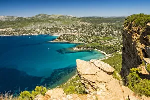 View over Cassis from Cap Canaille, Provence, France