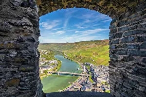 Castle Ruins Prints: View from the castle ruins of Landshut to the Moselle and Bernkastel-Kues