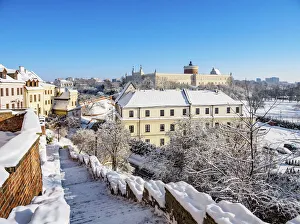 Lublin Voivodeship Prints: View towards the Castle, winter, Lublin, Lublin Voivodeship, Poland