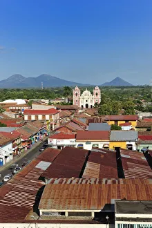 View from Cathedral to Iglesia de la Asuncion, Leon, Nicaragua, Central America