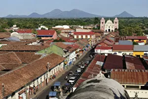 View from Cathedral to Iglesia de la Asuncion, Leon, Nicaragua, Central America