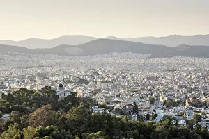 Mainland Greece Prints: View over central Athens from Philopappos Hill, Athens Greece