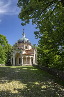 Santa Maria Del Monte Prints: View of the chapels and the sacred way of Sacro Monte di Varese, Unesco World Heritage