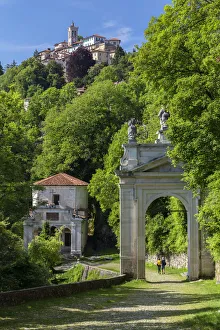 View of the chapels and the sacred way of Sacro Monte di Varese, Unesco World Heritage