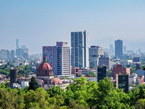 Chapultepec Prints: View from Chapultepec Castle towards The Sabatina Church, Mexico City, Mexico