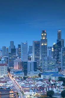 View of Chinatown and business district skyscrapers, Singapore View of Chinatown and business district skyscrapers, Singapore