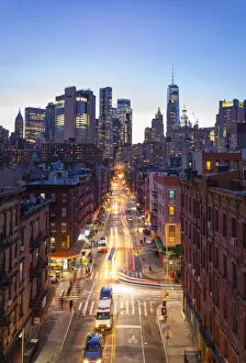 A view of Chinatown of New York city from Manhattan Bridge