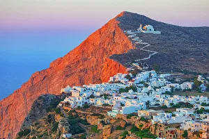 Settlement Prints: View of the of Chora village, Chora, Folegandros Island, Cyclades Islands, Greece