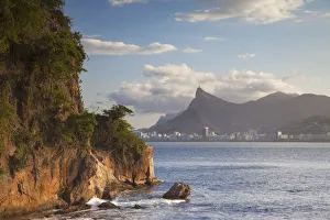 Baia De Guanabara Prints: View of Christ the Redeemer statue from Ilha da Boa Viagem, Niteroi, Rio de Janeiro