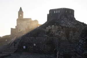 Riviera Di Levante Gallery: View of the church of San Pietro at sunset, Porto Venere, La Spezia district, Liguria