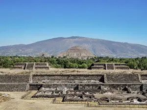 Ciudadela Prints: View over the Citadel towards the Pyramid of the Sun, Teotihuacan, Mexico State, Mexico