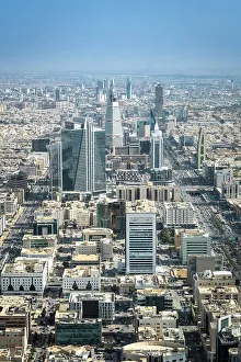 View over city centre and l Faisaliah Tower, Riyadh, Saudi Arabia