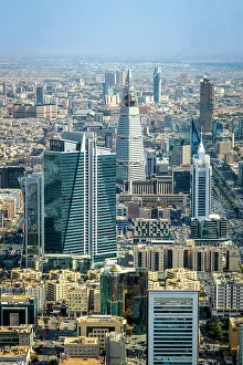 Al Faisaliah Tower Prints: View over city centre and l Faisaliah Tower, Riyadh, Saudi Arabia