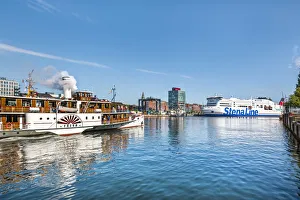 View towards the city and harbour, Kiel, Baltic coast, Schleswig-Holstein, Germany View towards the city and harbour, Kiel, Baltic coast, Schleswig-Holstein, Germany