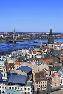 View of city from St. Peters Church, Riga, Latvia