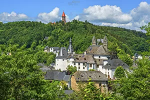 Images Dated 21st August 2018: View at Clervaux with castle, church and cloister, UNESCO World Heritage Site, Kanton
