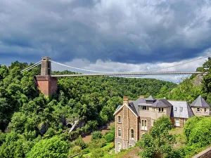 Avon Prints: View towards the Clifton Suspension Bridge, Bristol, England, United Kingdom