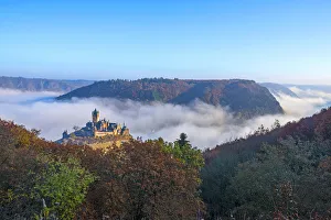 Cochem Prints: View on Cochem castle, Cochem, Mosel valley, Rhineland-Palatinate, Germany