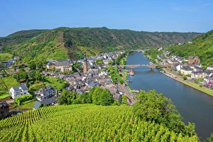 River Mosel Prints: View from Cochem castle at Cochem, Mosel valley, Rhineland-Palatinate, Germany