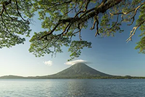 Ometepe Island Prints: View of Concepcion Volcano at sunset