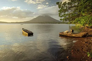 Ometepe Island Prints: View of Concepcion Volcano at sunset