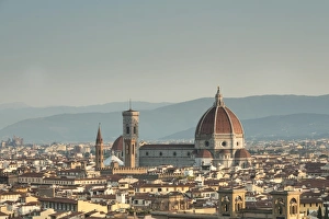 Images Dated 6th June 2017: View of the Duomo with Brunelleschi Dome and Basilica di Santa Croce from Piazzale