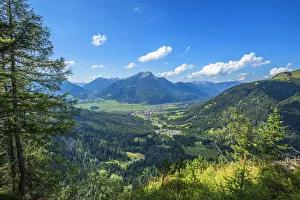 Osterrreichisch Prints: View at Ehrwald with Daniel mountain, Tyrol, Austria