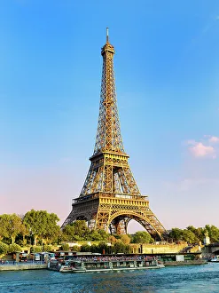 Paris Prints: View of Eiffel Tower and Seine River, Invalides, Paris, Ile de France, France