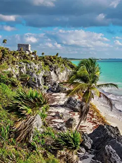 Yucatan Prints: View towards El Castillo and Temple of the God of Wind