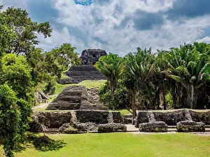 Plaza A Prints: View towards El Castillo, Xunantunich Archaeological Site, Cayo District, Belize