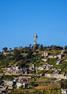 View towards El Panecillo, Quito, Pichincha Province, Ecuador