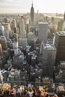 State Prints: View of Empire State Building & Manhattan skyline from Top of the Rock, Manhattan