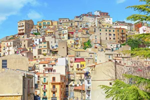 Enna Prints: View of Enna historic district, Enna, Siclly, Italy