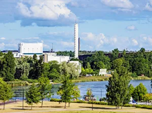 View towards the Finnish National Opera and Ballet, Helsinki, Uusimaa County, Finland