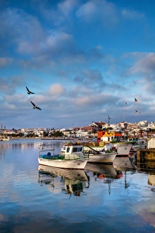 Lagos Prints: View from fishing harbour towards old town, Lagos, Algarve, Portugal