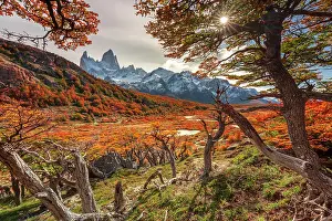 Moutnains Prints: View of the Fitzroy mountain, Los Glaciares National Park, Patagonia, Argentina