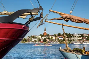 View over Flensburg fjord, Flensburg, Baltic coast, Schleswig-Holstein, Germany