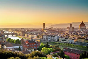 Arno River Prints: View over Florence with the Dome and Cathedral of Florence